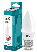 Лампа светодиодная C35 свеча 7Вт 230В 4000К E27  IEK