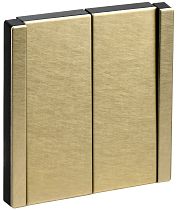 FORTE&PIANO Выключатель 2-клавишный проходной 10А FP607M металл шампань IEK