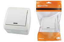 Выключатель 1-кл. открытой установки с подсветкой IP44 10А белый "Селигер"  TDM