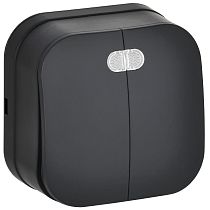 GLORY Выключатель 2-клавишный для открытой установки с индикацией 10А ВС20-2-1-ХЧм черный матовый IEK