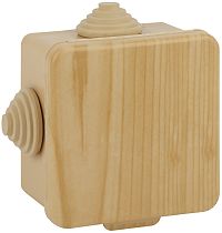 Коробка распаячная открытой установки IP54 КОР ЭРА (сосна) 80х80х50мм, 7 гермовводов