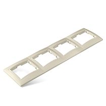 Рамка четырехместная горизонтальная Севиль слоновая кость UNIVERSAL