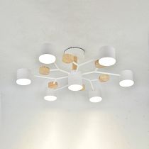 Люстра под лампу General  GCHL-7GX53-M Белая+Дерево Альберо