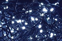 LIGHTING Гирлянда нить 5м 50 светодиодов белый свет IP20 зеленый шнур 1,5м 230В контроллер 8 сцен  IEK