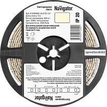 Лента светодиодная Navigator NLS-5730WW60-30-IP20-12V R5 30Вт/м уп. 5м Лента светодиодная Navigator NLS-5730WW60-30-IP20-12V R5 30Вт/м уп. 5м