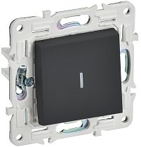 SKANDY Выключатель 1-клавишный с индикацией 10А SK-V07G графит IEK