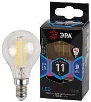 Лампа светодиодная ЭРА F-LED P45-11W-840-E14 филамент шар нейтральный белый свет