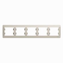 Glossa Молочный Рамка 5 постовая, горизонтальная Systeme Electric (Schneider Electric)