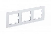 AtlasDesign Nature Матовое Стекло Белый Рамка 3-постовая  (Schneider Electric) Systeme Electric (Schneider Electric)