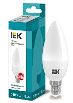 Лампа светодиодная C35 свеча 5Вт 230В 4000К E14  IEK