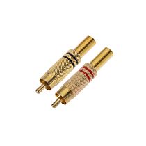 Разъем штекер RCA металл пайка чёрный/красный, GOLD PROconnect