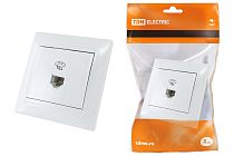 Розетка телефонная RJ11 белая "Лама"  TDM