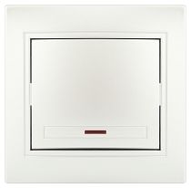 Выключатель ЭРА Intro Plano 1-102-06 10А 250В перламутр одноклавишный с подсветкой