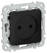 FLITE Розетка без заземления без защитных шторок безвинтовое крепление 10А РС01-1-ФлЧ черный IEK