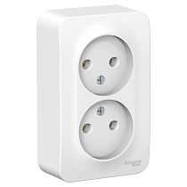 Blanca открытая установка без пластины Белый Розетка двойная без заземления, 16А Systeme Electric (Schneider Electric)