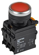 Кнопка с подсветкой d=22мм 1NO+1NC красная MASTER IEK
