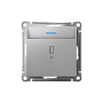 AtlasDesign Алюминий Выключатель карточный с подсветкой, 10А, без задержки отключения, механизм Systeme Electric (Schneider Electric)