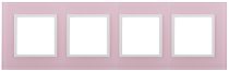 Рамка для выключателей и розеток четверная ЭРА Elegance 14-5104-30 стекло розовый