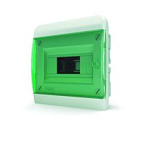 Щит встраиваемый 8 мод. IP41, прозрачная зеленая дверца BVZ 40-08-1 Tekfor
