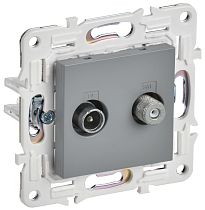 SKANDY Розетка двойная TV+SAT SK-A13Gr серый IEK