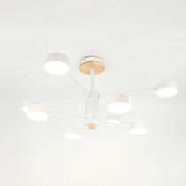 Люстра под лампу General  GCHL-8GX53-M Белая+Дерево Элизиум
