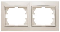 Рамка для розеток и выключателей на 2 поста Intro Plano 1-502-02 слоновая кость