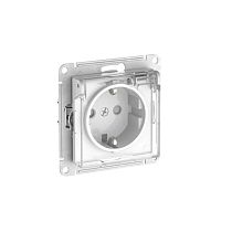 AtlasDesign Aqua Белый Розетка с зазем. со шт. с прозрач. крыш,16А, IP44, мех., быстрозажим. клемм