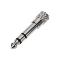 Переходник 6,3мм стерео штекер - 3.5мм стерео гнездо, металл REXANT