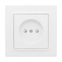 Минск Розетка 1-местная СП без заземления, 10 А, с защ.штор., белая EKF Basic