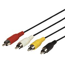 Шнур 4 RCA - 4 RCA, 3м, черный REXANT Шнур 4 RCA - 4 RCA, 3м, черный REXANT