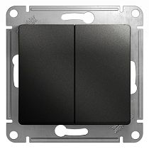 Glossa Антрацит Выключатель 2 клавишный , сх.5, 10АХ Systeme Electric (Schneider Electric) Glossa Антрацит Выключатель 2 клавишный , сх.5, 10АХ Systeme Electric (Schneider Electric)