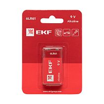 Алкалиновая батарейка типа 9V(6LR61) блистер 1шт. EKF