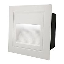 Светильник для ступеней 3Вт 5000К Металл Белый Квадрат General GSTL-S1-3BT-5K