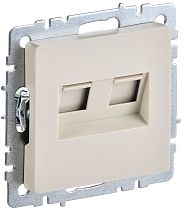 BRITE Розетка компьютерная двойная RJ45 кат.5E РК10-2-БрКр бежевый  IEK