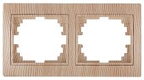Рамка для розеток и выключателей на 2 поста Intro Plano 1-502-11 сосна