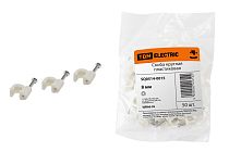 Скоба 8мм круглая пластиковая (белая) (50шт)  TDM