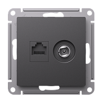 AtlasDesign Базальт Розетка двойная ТВ + компьютерная RJ45, кат. 5Е Systeme Electric (Schneider Electric)