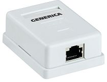 Розетка информационная RJ45 кат.5е FTP 1 порт настенная GENERICA IEK Розетка информационная RJ45 кат.5е FTP 1 порт настенная GENERICA IEK