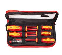 Набор диэлектрических отверток НИО-06-S серия ПРОФИ из стали S2 для работ под напряжением до 1000 В (КВТ)