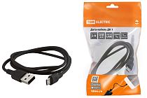 Дата-кабель, ДК 1, USB - micro USB, 1 м, черный,  TDM