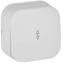 GLORY Выключатель 1-клавишный для открытой установки проходной 10А ВСп10-1-0-ХБм белый матовый IEK