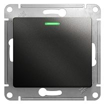 Glossa Антрацит Переключатель 1 клавишный  с подсветкой сх.6а, 10АХ Systeme Electric (Schneider Electric)