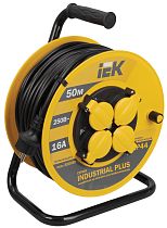 Удлинитель на катушке 4х50м с заземлением 16А IP44 УК50 "Industrial plus" с термозащ. 3х1.5  IEK