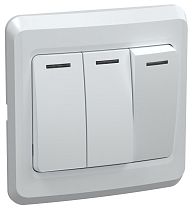 Выключатель трехклавишный 1п СП Вега 10А IP20 ВС10-3-0-ВБ белый  IEK