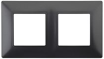 Рамка для выключателей и розеток двойная ЭРА Elegance 14-5002-05 пластик антрацит