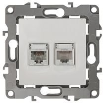 Розетка ЭРА 12 12-3109-01 белый комбинированная RJ45+RJ11