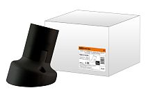 Патрон Е27 настенный, термостойкий пластик, наклонный, черный, Б/Н  TDM