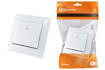 Кнопка звонковая 6А белая "Лама"  TDM