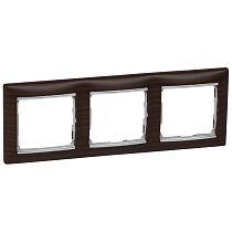 VALENA DIY Рамка 3-местная темное дерево (серебряный штрих) VALENA DIY Рамка 3-местная темное дерево (серебряный штрих)