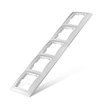 Рамка пятиместная горизонтальная Севиль белая UNIVERSAL